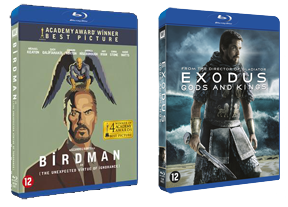 Nieuwe prijsvraag: win de Blu-ray van BIRDMAN of EXODUS: GODS AND KINGS