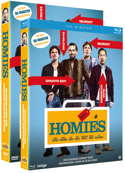 De met goud bekroonde comedy HOMIES is vanaf 19 mei te koop op DVD en Blu ray