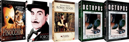 DFW: Pinocchio, Poirot, Robin Hood, Octopus V & VI - Series bekend van TV - Vanaf 3-10 op DVD