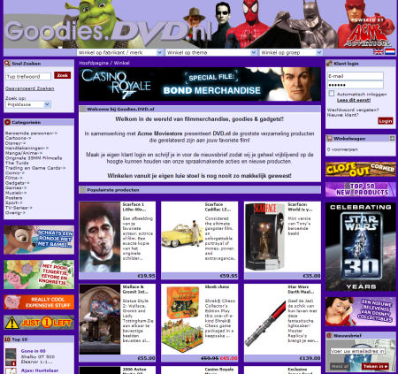 DVD.nl introduceert online Merchandise winkel
